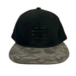 YEAH Est//N. Two “I am not perfect but I am Limited Edition” Hat Army Print Bill